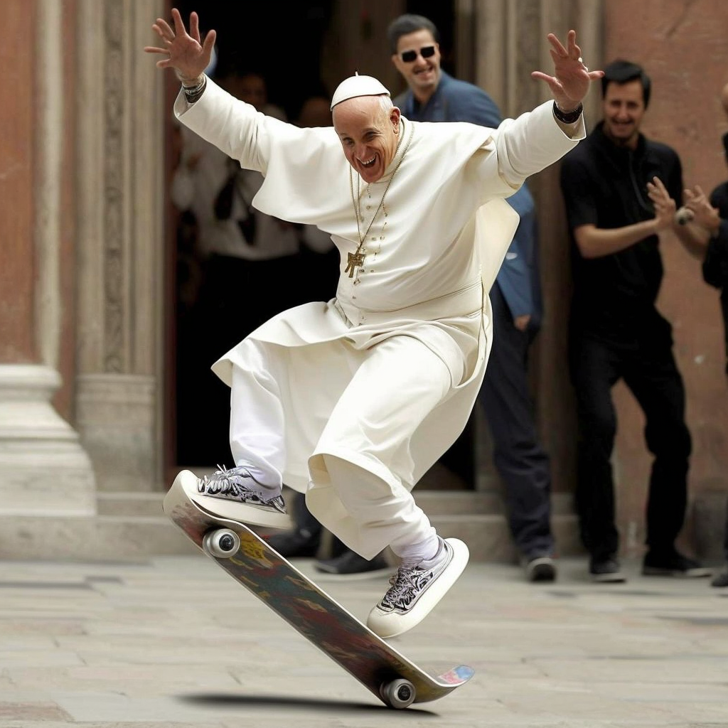Humorous image of the Pope