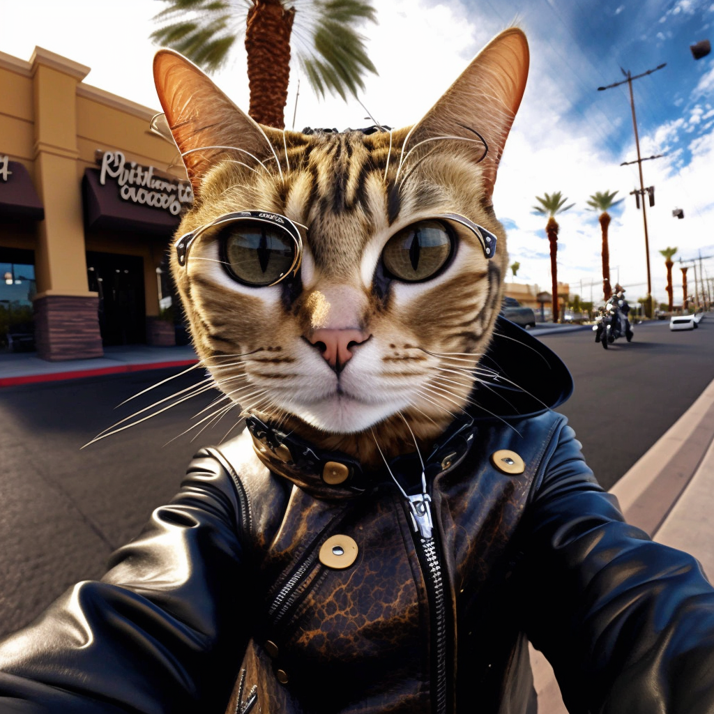 Cat took selfies look like human